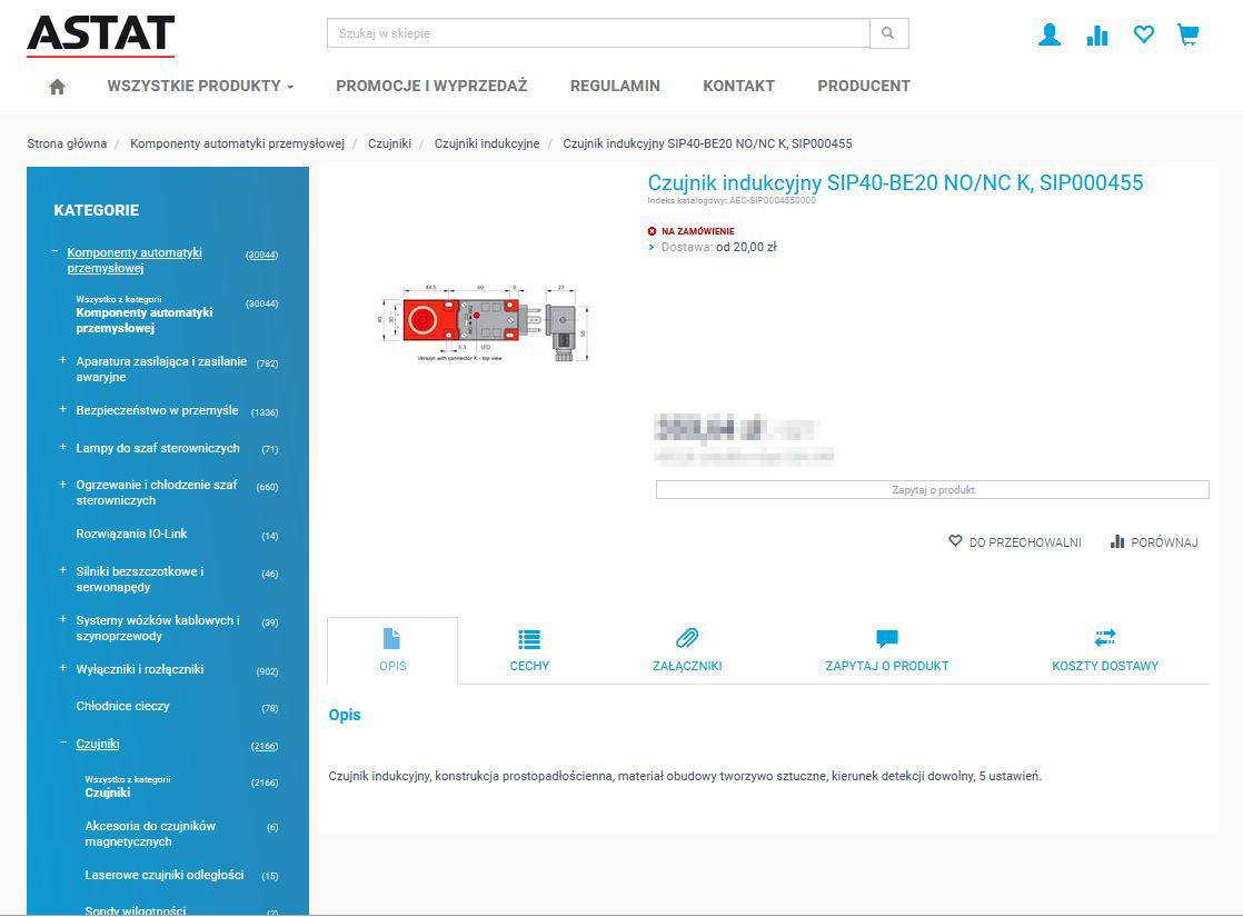 Produktowy serwis www - lista rozdziałów