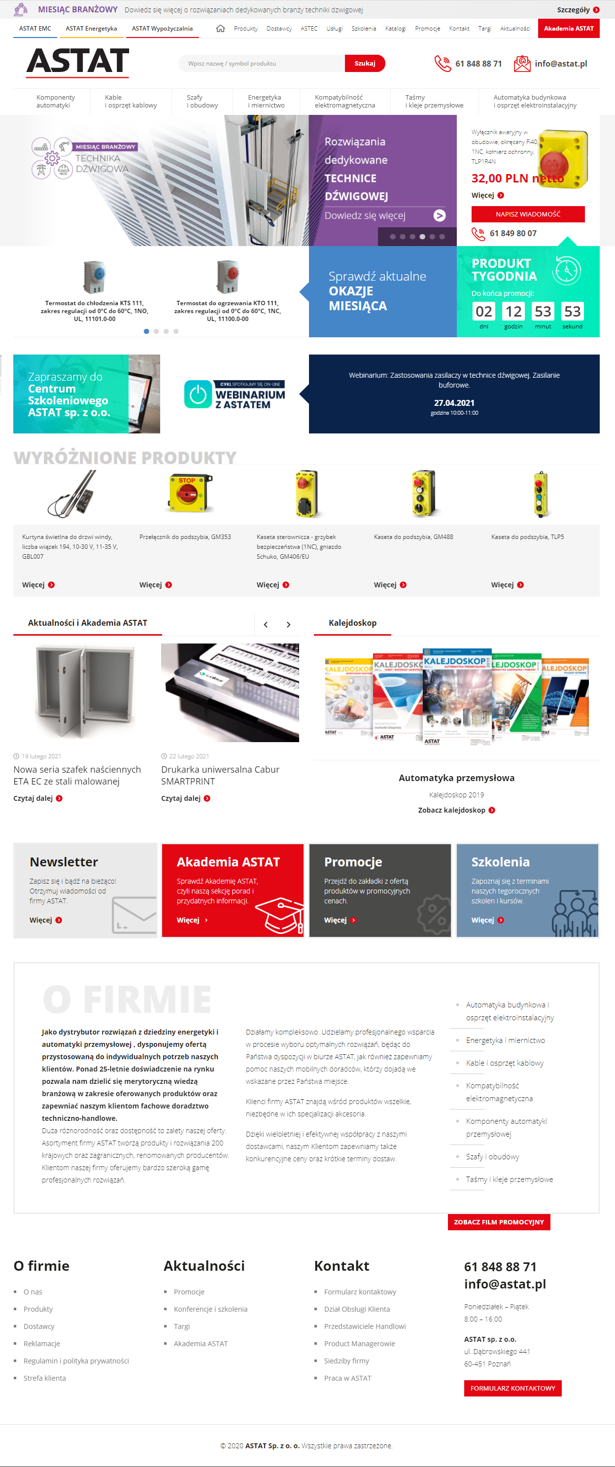 Produktowy serwis www - lista rozdziałów