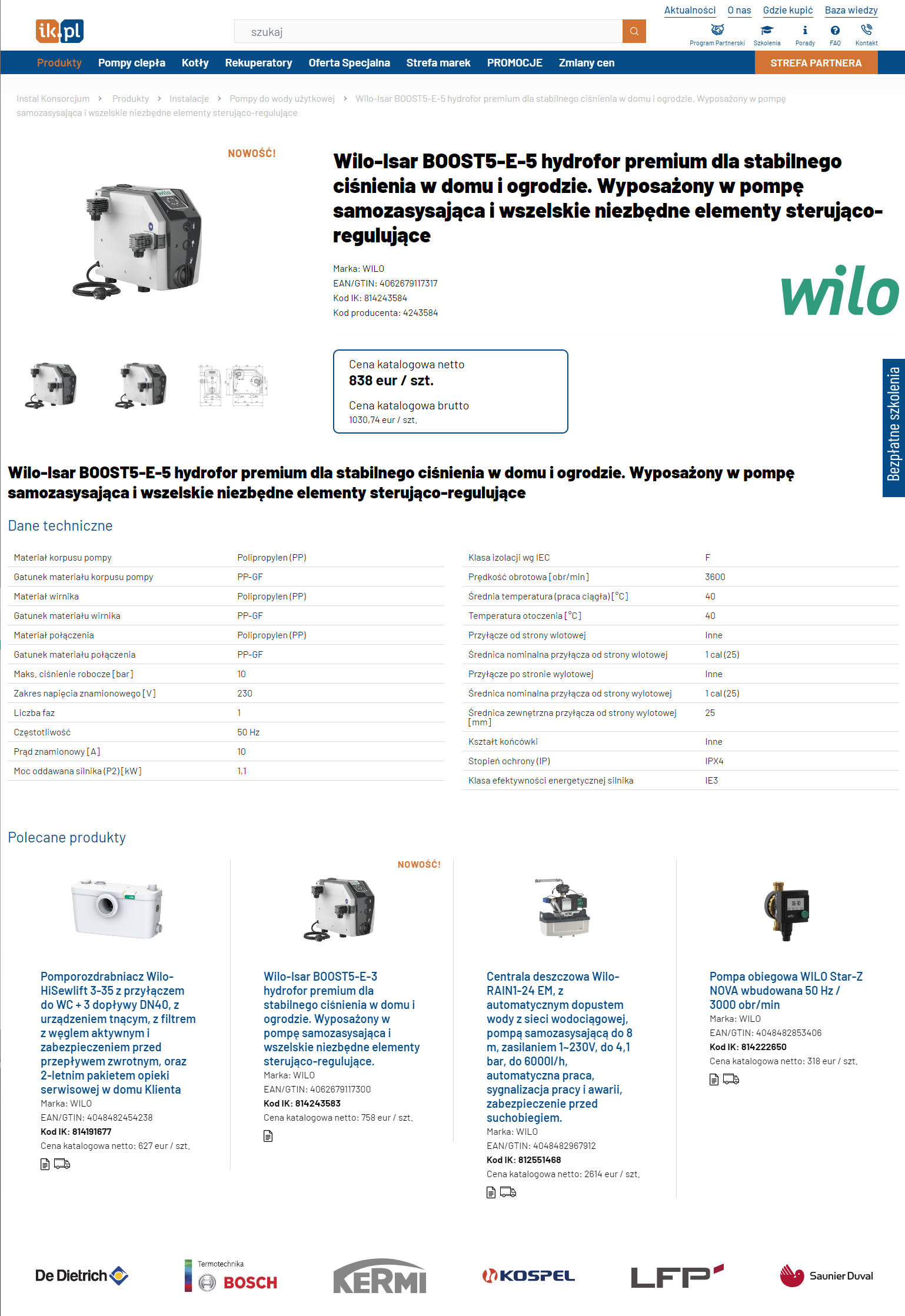 Produktowy serwis www - lista rozdziałów