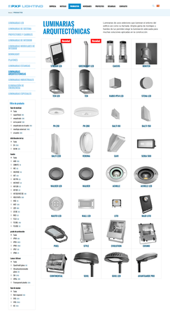 Produktowy serwis www - lista opraw